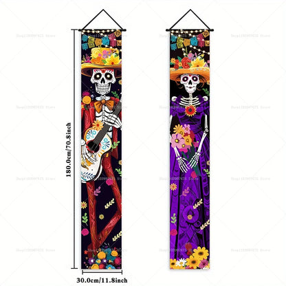 Halloween Decorations Dia De Los Muertos Porch Sign Banners Mexico Day of The Dead Hanging Banner for Indoor Outdoor Wall Decor Halloween Decorations Dia De Los Muertos Porch Sign Banners Mexico Day of The Dead Hanging Banner for Indoor Outdoor Wall Decor
