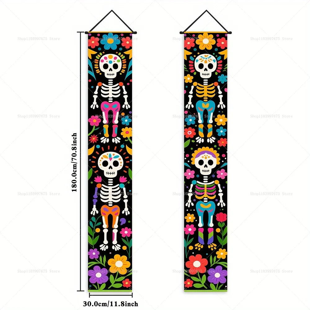 Halloween Decorations Dia De Los Muertos Porch Sign Banners Mexico Day of The Dead Hanging Banner for Indoor Outdoor Wall Decor Halloween Decorations Dia De Los Muertos Porch Sign Banners Mexico Day of The Dead Hanging Banner for Indoor Outdoor Wall Decor