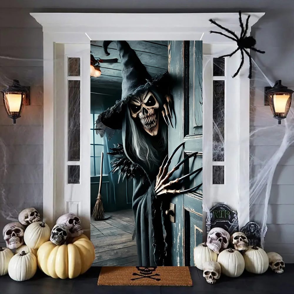 Halloween Door Cover Hanging Decoration | Spooky Background Cloth 180x90cm (71” x 35”) Halloween Door Cover Hanging Decoration – Spooky Background Cloth | 180x90cm (71” x 35”)