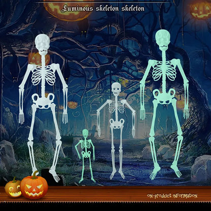 Halloween Luminous Hanging Skeleton Decoration  Party Yard Garden Decoration Glow Fake Skull Scary House Scary Pendant Props Halloween Luminous Hanging Skeleton Decoration  Party Yard Garden Decoration Glow Fake Skull Scary House Scary Pendant Props