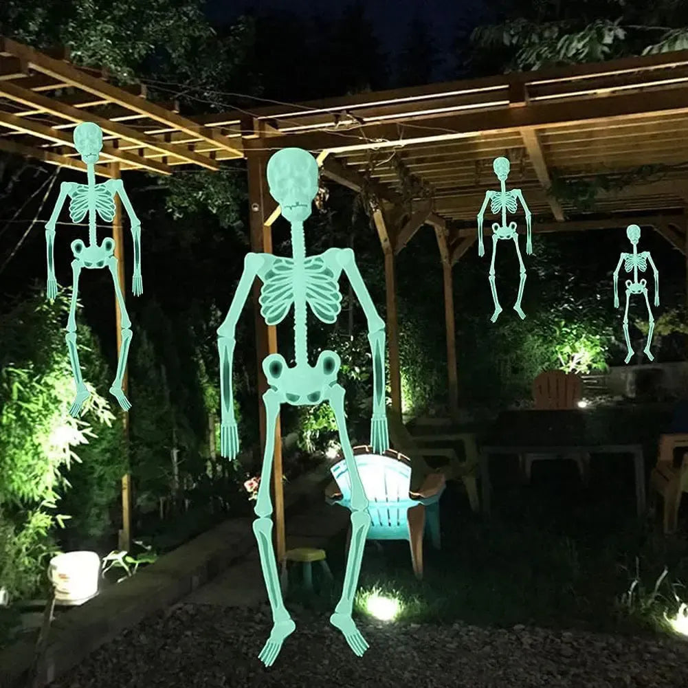 Halloween Luminous Hanging Skeleton Decoration  Party Yard Garden Decoration Glow Fake Skull Scary House Scary Pendant Props Halloween Luminous Hanging Skeleton Decoration  Party Yard Garden Decoration Glow Fake Skull Scary House Scary Pendant Props