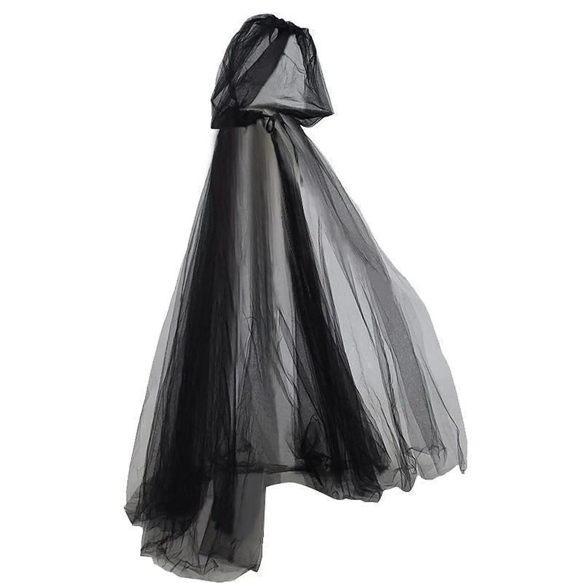 Halloween Witch Cloak with Hood Robe Cape for Adults Stage Show Themed Party Tulle Illusion Cape Halloween Cosplay Costume Halloween Witch Cloak with Hood Robe Cape for Adults Stage Show Themed Party Tulle Illusion Cape Halloween Cosplay Costume