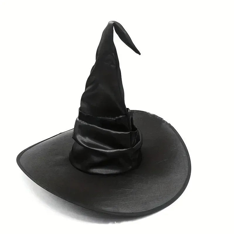 Halloween Witch Hat - Foldable Wizard Cosplay Headgear, Black Devil Cap for Adults Women Men, Party Costume & Decor Halloween Witch Hat - Foldable Wizard Cosplay Headgear, Black Devil Cap for Adults Women Men, Party Costume & Decor