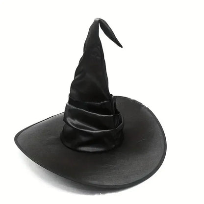 Halloween Witch Hat - Foldable Wizard Cosplay Headgear, Black Devil Cap for Adults Women Men, Party Costume & Decor Halloween Witch Hat - Foldable Wizard Cosplay Headgear, Black Devil Cap for Adults Women Men, Party Costume & Decor