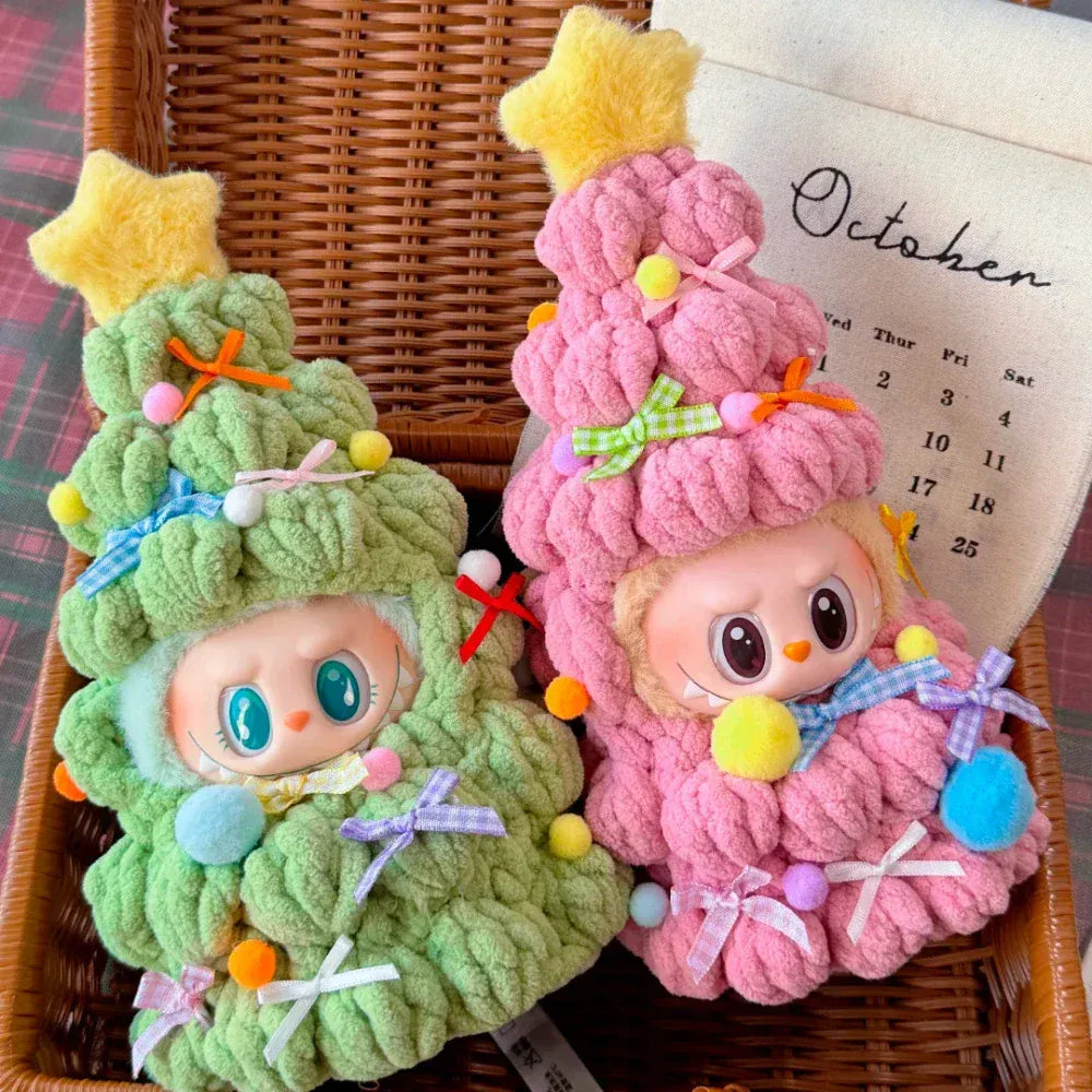 Handmade Crochet Christmas Tree Clothing for 1.0/3.0 Labubu Outfit Doll DIY Accessories Christmas Halloween Kids Gift Handmade Crochet Christmas Tree Clothing for 1.0/3.0 Labubu Outfit Doll DIY Accessories Christmas Halloween Kids Gift