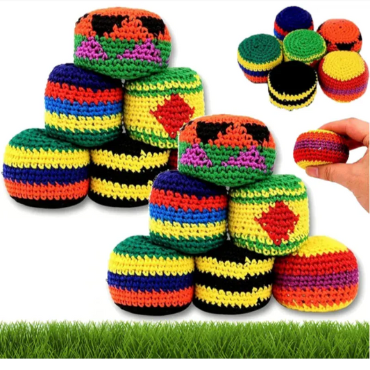 Handmade Rainbow Crochet Hacky Sack 6-Pack – Shop Now | Wahooly Handmade Rainbow Crochet Hacky Sack Set – 6 Vibrant Balls, On Sale Now!