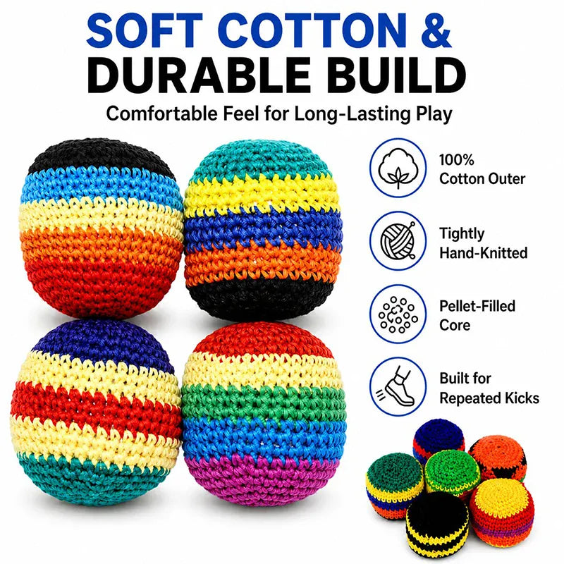 Handmade Rainbow Crochet Hacky Sack 6-Pack – Shop Now | Wahooly Handmade Rainbow Crochet Hacky Sack Set – 6 Vibrant Balls, On Sale Now!