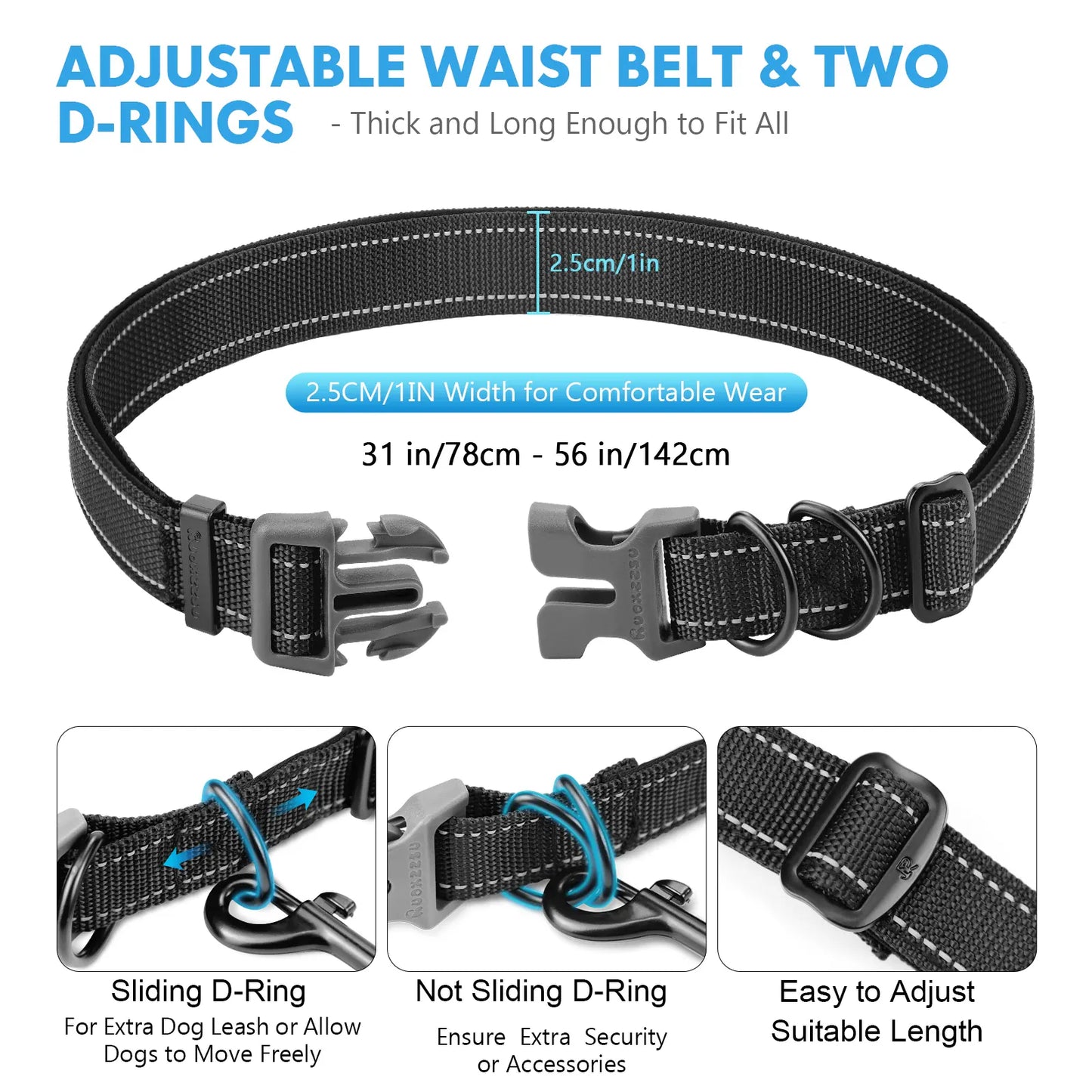 Hands-Free Bungee Dog Leash with Zipper Pouch & Dual Handles | Wahooly Hands-Free Bungee Dog Leash with Zipper Pouch & Dual Padded Handles – Walk, Jog & Run