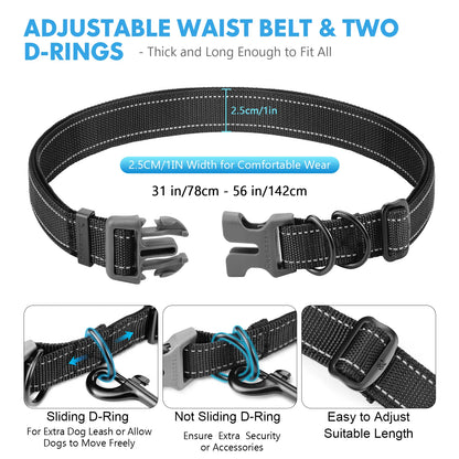 Hands-Free Bungee Dog Leash with Zipper Pouch & Dual Handles | Wahooly Hands-Free Bungee Dog Leash with Zipper Pouch & Dual Padded Handles – Walk, Jog & Run