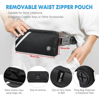Hands-Free Bungee Dog Leash with Zipper Pouch & Dual Handles | Wahooly Hands-Free Bungee Dog Leash with Zipper Pouch & Dual Padded Handles – Walk, Jog & Run