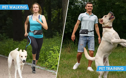 Hands-Free Bungee Dog Leash with Zipper Pouch & Dual Handles | Wahooly Hands-Free Bungee Dog Leash with Zipper Pouch & Dual Padded Handles – Walk, Jog & Run