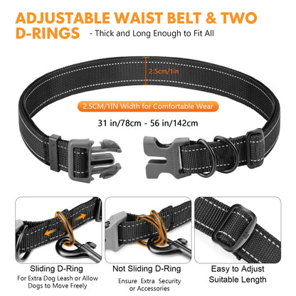 Hands-Free Bungee Dog Leash with Zipper Pouch & Dual Handles | Wahooly Hands-Free Bungee Dog Leash with Zipper Pouch & Dual Padded Handles – Walk, Jog & Run