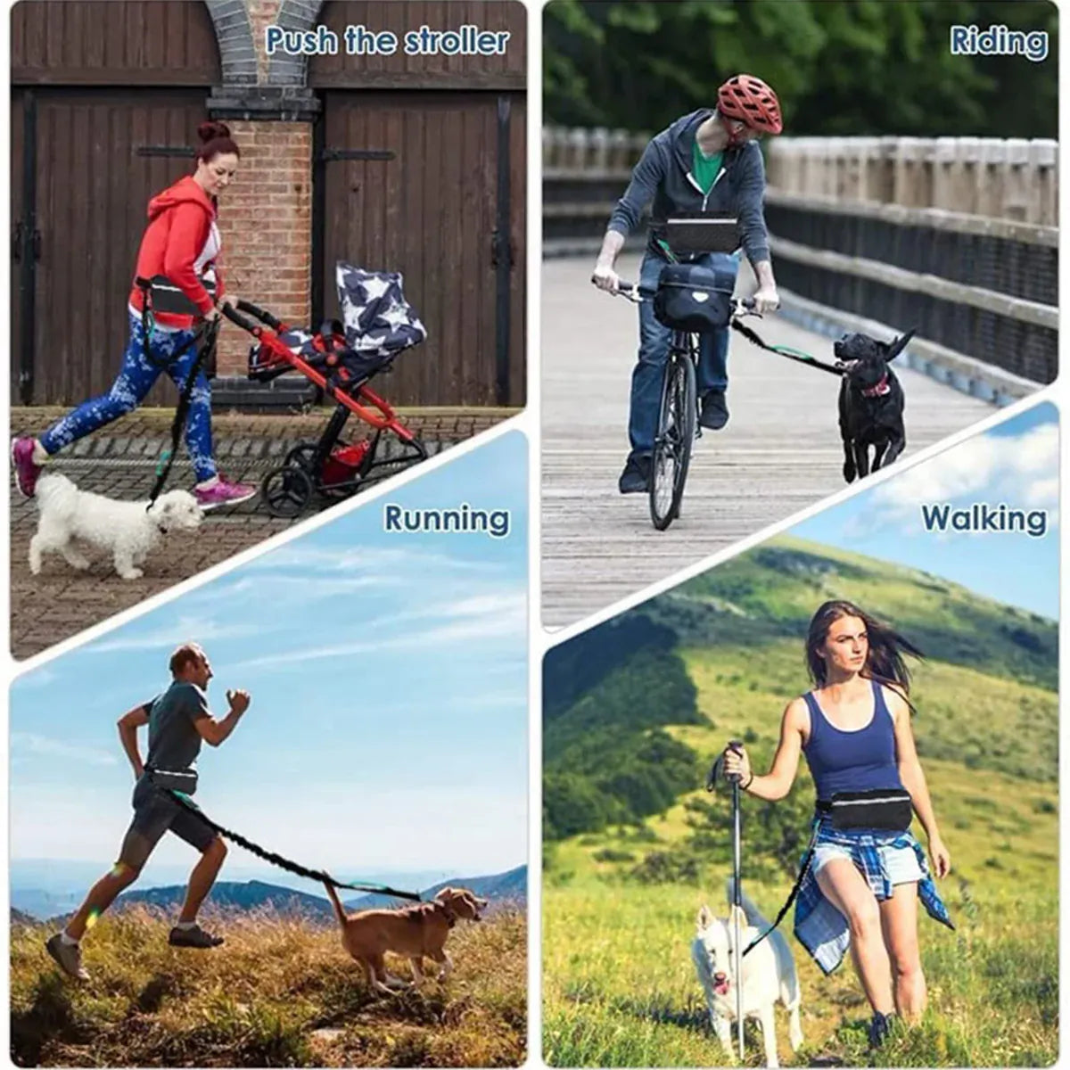 Hands-Free Retractable Dog Leash with Waist Bag & Reflective Safety | Wahooly Hands-Free Retractable Dog Leash with Reflective Safety & Waist Bag