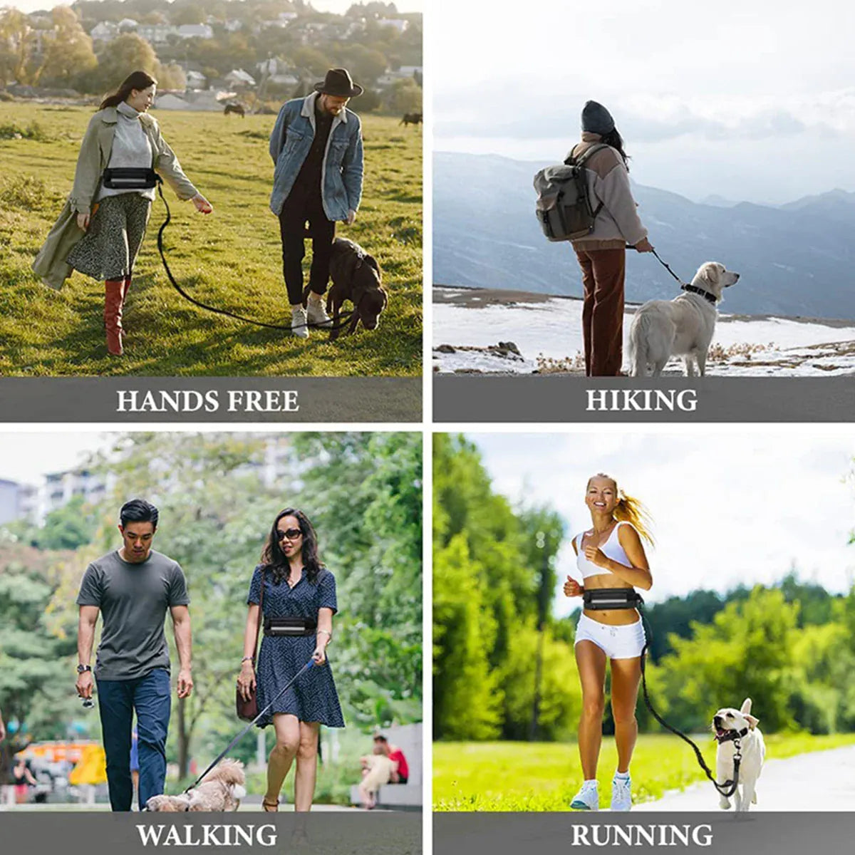 Hands-Free Retractable Dog Leash with Waist Bag & Reflective Safety | Wahooly Hands-Free Retractable Dog Leash with Reflective Safety & Waist Bag