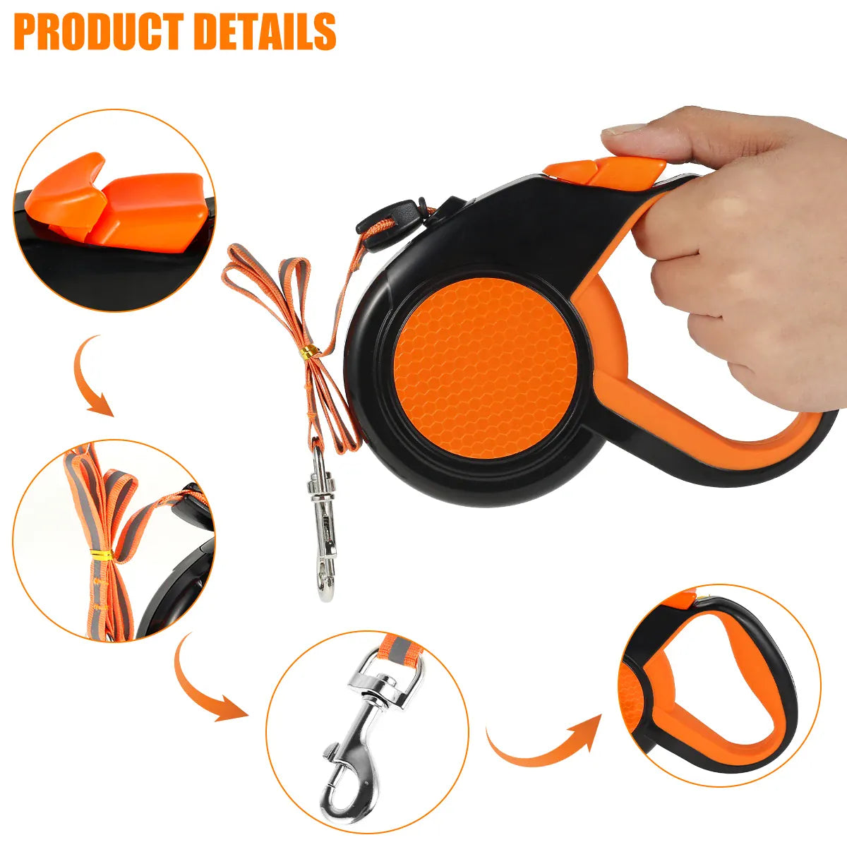 Hands-Free Retractable Dog Leash with Waist Bag & Reflective Safety | Wahooly Hands-Free Retractable Dog Leash with Reflective Safety & Waist Bag