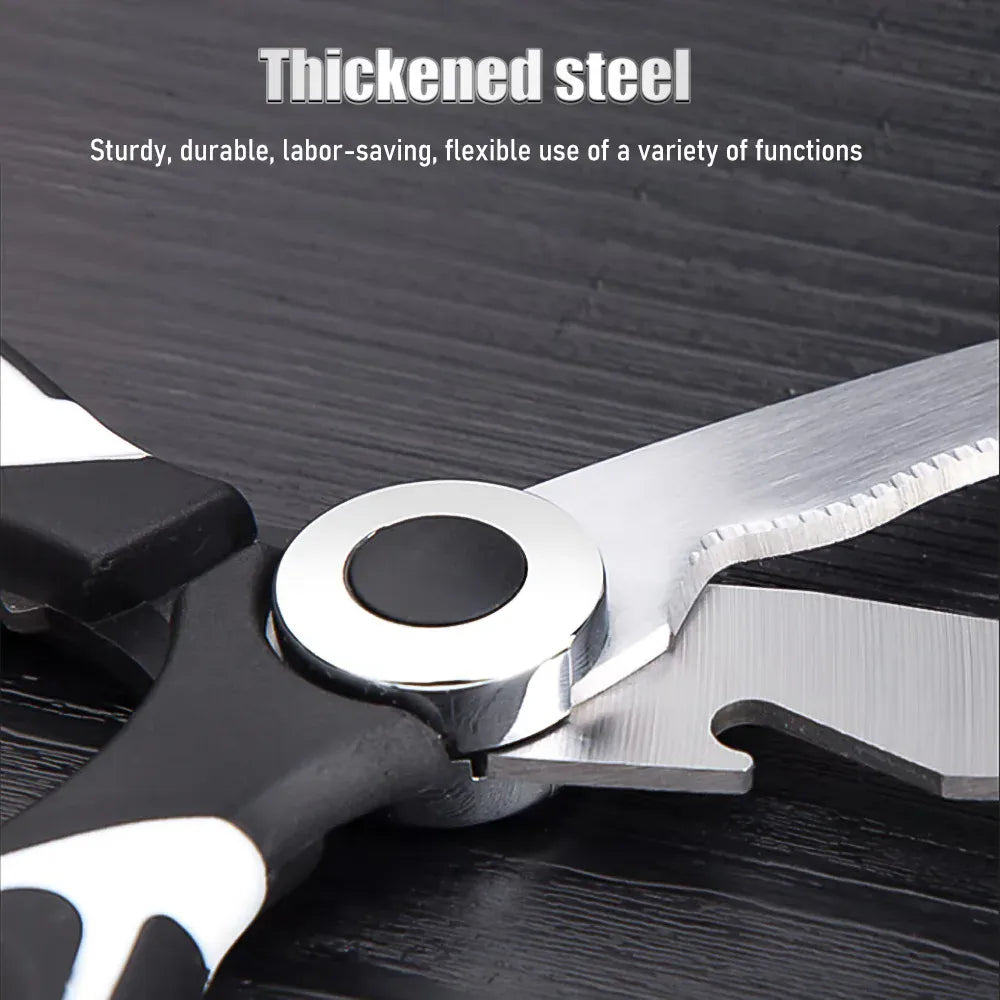 Heavy-Duty Kitchen Scissors | Stainless Steel Multi-Purpose Shears — Wahooly Heavy-Duty Kitchen Scissors | Multi-Purpose Stainless Steel Shears for Meat, Poultry, Fish & Vegetables