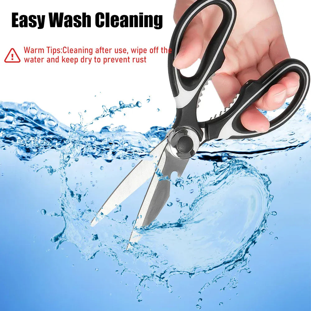 Heavy-Duty Kitchen Scissors | Stainless Steel Multi-Purpose Shears — Wahooly Heavy-Duty Kitchen Scissors | Multi-Purpose Stainless Steel Shears for Meat, Poultry, Fish & Vegetables