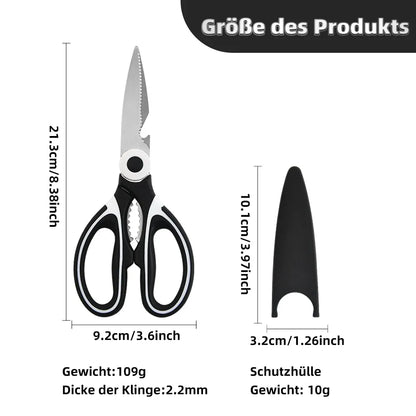 Heavy-Duty Kitchen Scissors | Stainless Steel Multi-Purpose Shears — Wahooly Heavy-Duty Kitchen Scissors | Multi-Purpose Stainless Steel Shears for Meat, Poultry, Fish & Vegetables