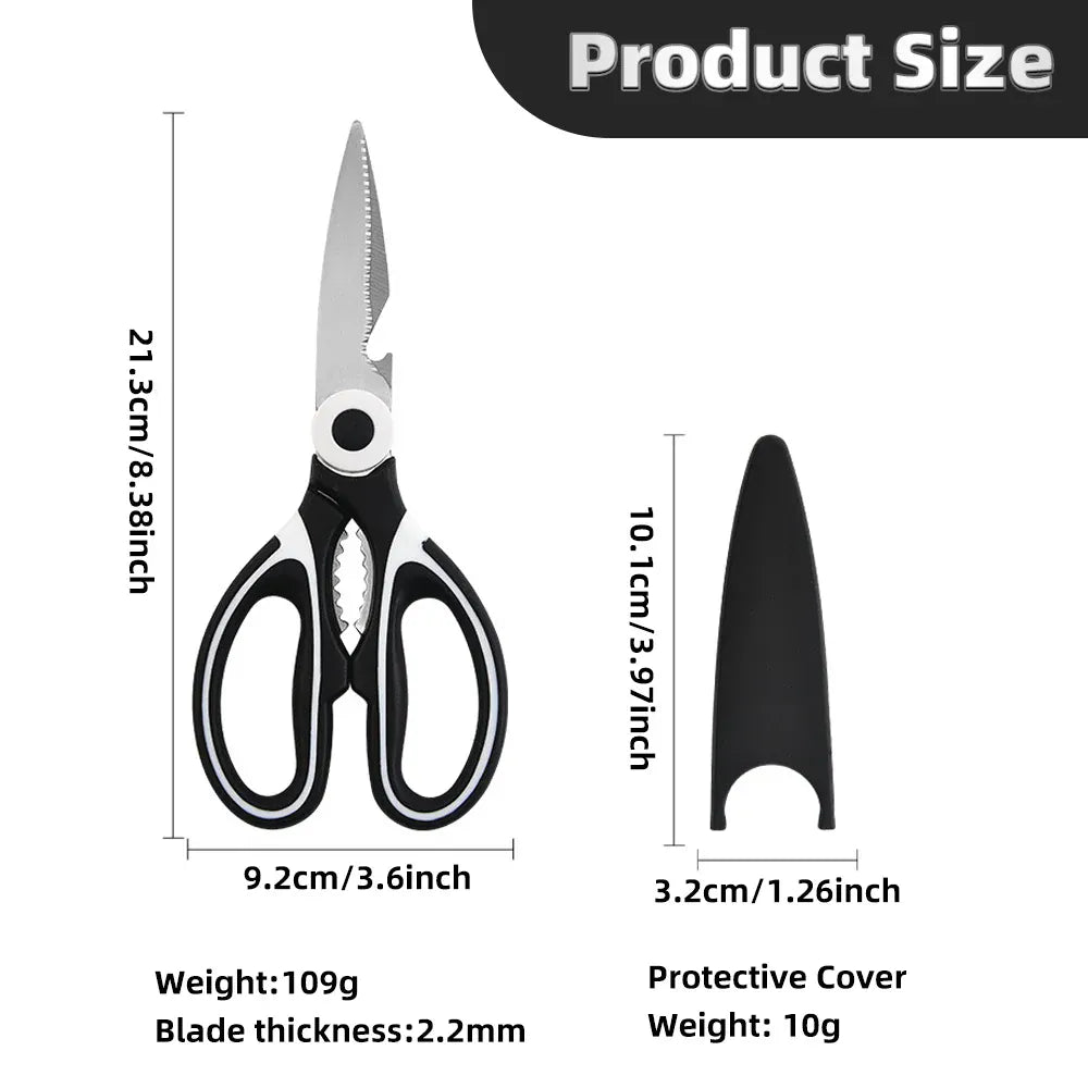 Heavy-Duty Kitchen Scissors | Stainless Steel Multi-Purpose Shears — Wahooly Heavy-Duty Kitchen Scissors | Multi-Purpose Stainless Steel Shears for Meat, Poultry, Fish & Vegetables