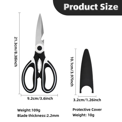 Heavy-Duty Kitchen Scissors | Stainless Steel Multi-Purpose Shears — Wahooly Heavy-Duty Kitchen Scissors | Multi-Purpose Stainless Steel Shears for Meat, Poultry, Fish & Vegetables