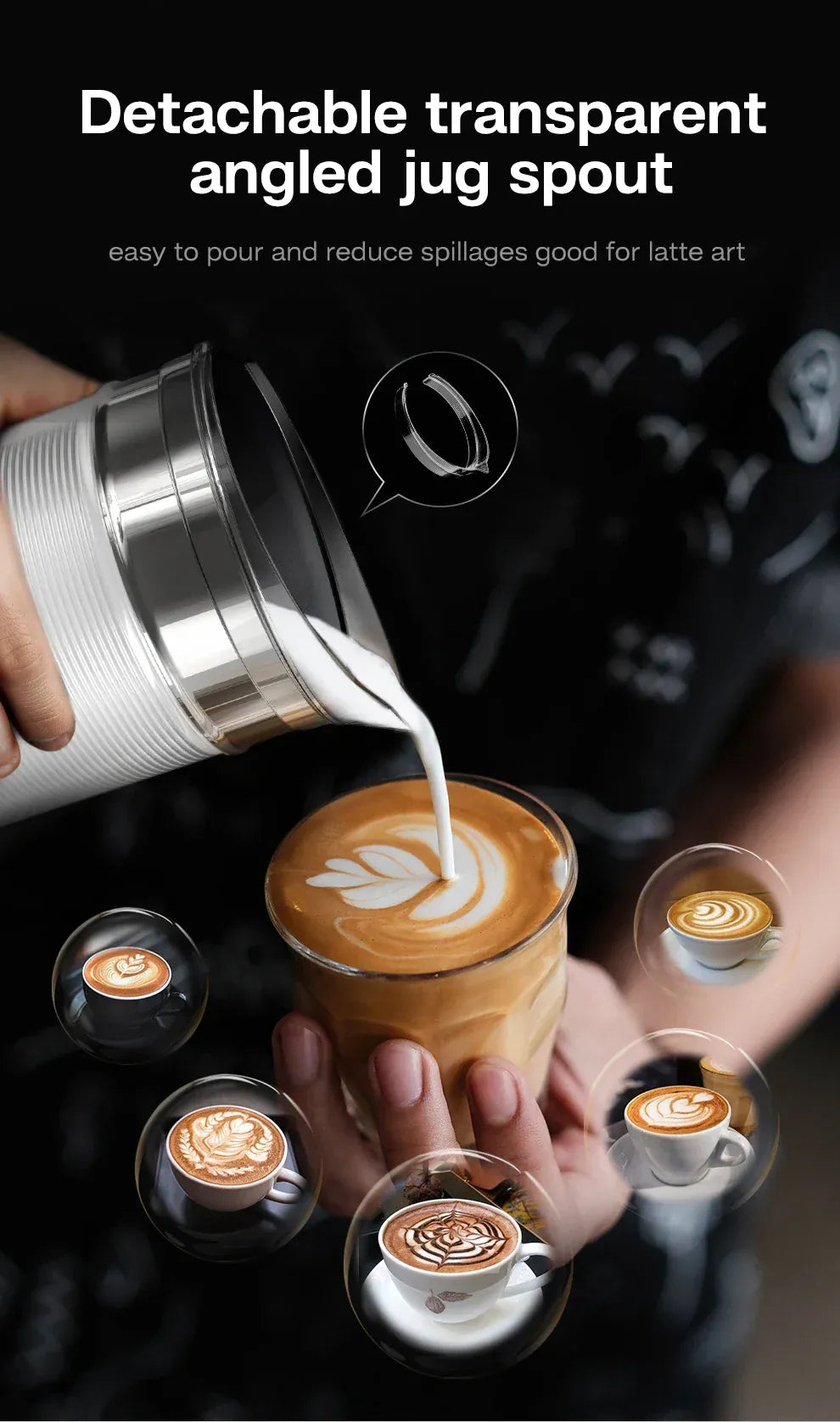 HiBREW Milk Frother Frothing Foamer Chocolate Mixer Cold/Hot Latte Cappuccino fully automatic Milk Warmer Cool Touch M1A HiBREW Milk Frother Frothing Foamer Chocolate Mixer Cold/Hot Latte Cappuccino fully automatic Milk Warmer Cool Touch M1A