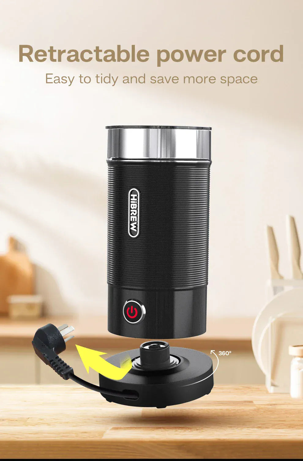 HiBREW Milk Frother Frothing Foamer Chocolate Mixer Cold/Hot Latte Cappuccino fully automatic Milk Warmer Cool Touch M1A HiBREW Milk Frother Frothing Foamer Chocolate Mixer Cold/Hot Latte Cappuccino fully automatic Milk Warmer Cool Touch M1A