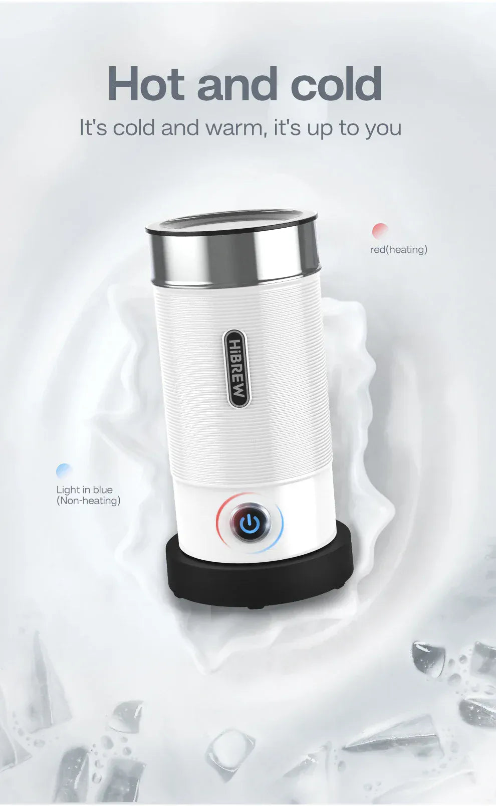 HiBREW Milk Frother Frothing Foamer Chocolate Mixer Cold/Hot Latte Cappuccino fully automatic Milk Warmer Cool Touch M1A HiBREW Milk Frother Frothing Foamer Chocolate Mixer Cold/Hot Latte Cappuccino fully automatic Milk Warmer Cool Touch M1A