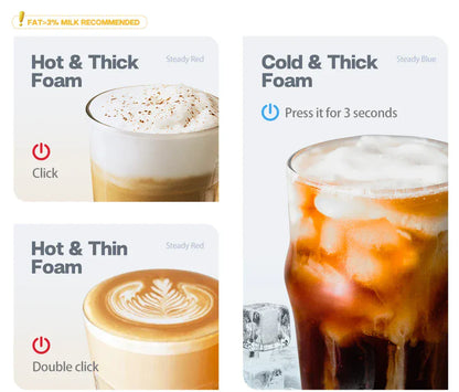 HiBREW Milk Frother Frothing Foamer Chocolate Mixer Cold/Hot Latte Cappuccino fully automatic Milk Warmer Cool Touch M1A HiBREW Milk Frother Frothing Foamer Chocolate Mixer Cold/Hot Latte Cappuccino fully automatic Milk Warmer Cool Touch M1A