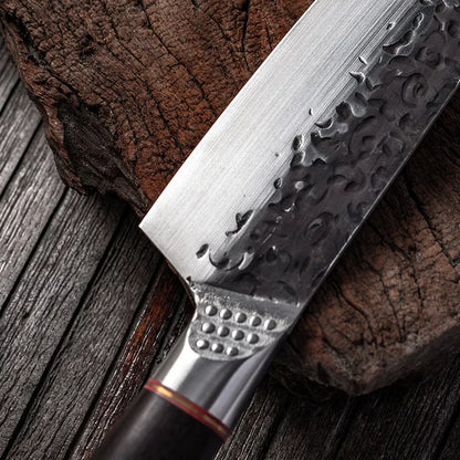 High Carbon Steel Chef Knife Clad Forged Steel Slicing Butcher Kitchen Knives Meat Cleaver Vegetable Knife with Knife sharpener High Carbon Steel Chef Knife Clad Forged Steel Slicing Butcher Kitchen Knives Meat Cleaver Vegetable Knife with Knife sharpener