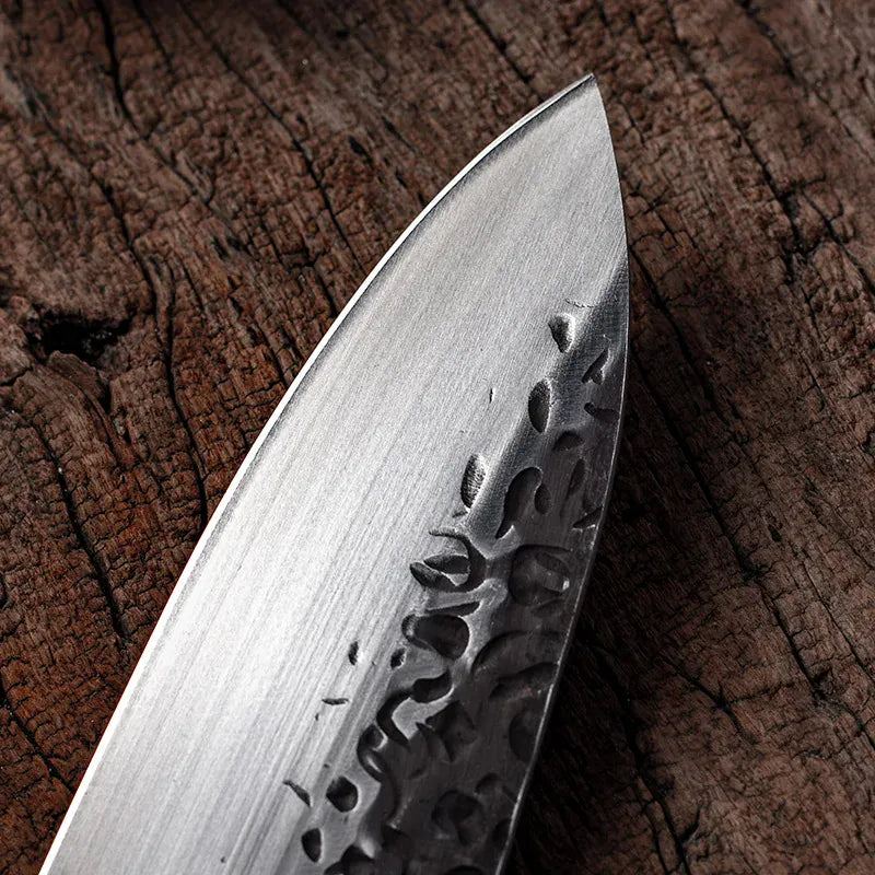 High Carbon Steel Chef Knife Clad Forged Steel Slicing Butcher Kitchen Knives Meat Cleaver Vegetable Knife with Knife sharpener High Carbon Steel Chef Knife Clad Forged Steel Slicing Butcher Kitchen Knives Meat Cleaver Vegetable Knife with Knife sharpener