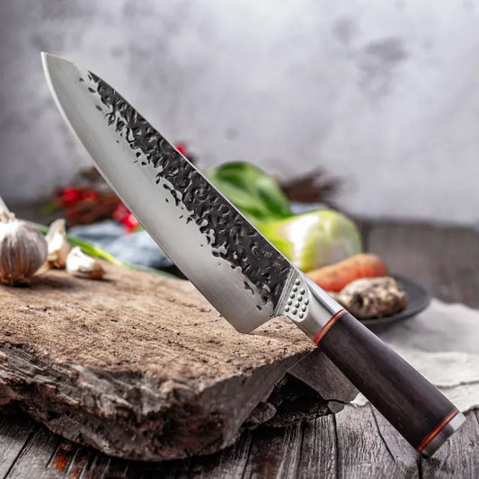 High Carbon Steel Chef Knife Clad Forged Steel Slicing Butcher Kitchen Knives Meat Cleaver Vegetable Knife with Knife sharpener High Carbon Steel Chef Knife Clad Forged Steel Slicing Butcher Kitchen Knives Meat Cleaver Vegetable Knife with Knife sharpener