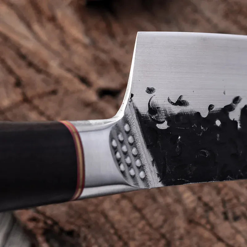 High Carbon Steel Chef Knife Clad Forged Steel Slicing Butcher Kitchen Knives Meat Cleaver Vegetable Knife with Knife sharpener High Carbon Steel Chef Knife Clad Forged Steel Slicing Butcher Kitchen Knives Meat Cleaver Vegetable Knife with Knife sharpener