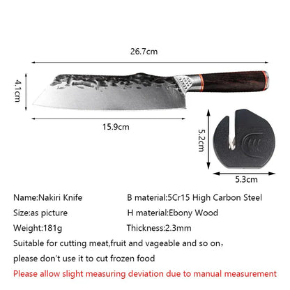 High Carbon Steel Chef Knife Clad Forged Steel Slicing Butcher Kitchen Knives Meat Cleaver Vegetable Knife with Knife sharpener High Carbon Steel Chef Knife Clad Forged Steel Slicing Butcher Kitchen Knives Meat Cleaver Vegetable Knife with Knife sharpener
