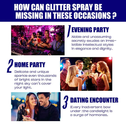 Holographic Glitter Spray | Shimmer Body & Hair Spray for Festivals & Parties Holographic Glitter Spray — Shimmer Body & Hair Spray for Festivals, Parties & Glam Looks