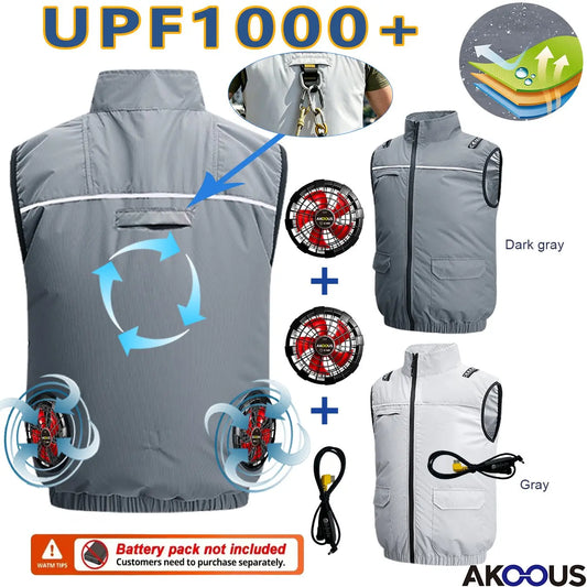 Hooded Cooling Vest USB Fan 5V 12V – Beat Summer Heat | Wahooly Hooded Cooling Vest with USB Fan – Beat the Heat Anywhere