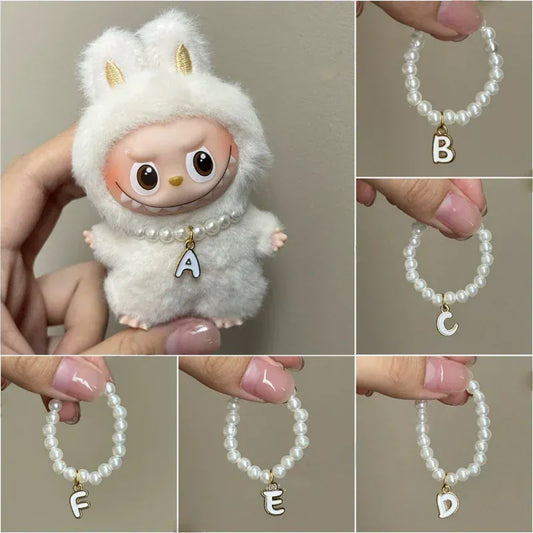 Hot Necklace For Labubu V4 Pin For Love 26-Letter Pendant Handmade Simulated Pearl Chain Necklace Cute Doll Accessory Decoration Hot Necklace For Labubu V4 Pin For Love 26-Letter Pendant Handmade Simulated Pearl Chain Necklace Cute Doll Accessory Decoration
