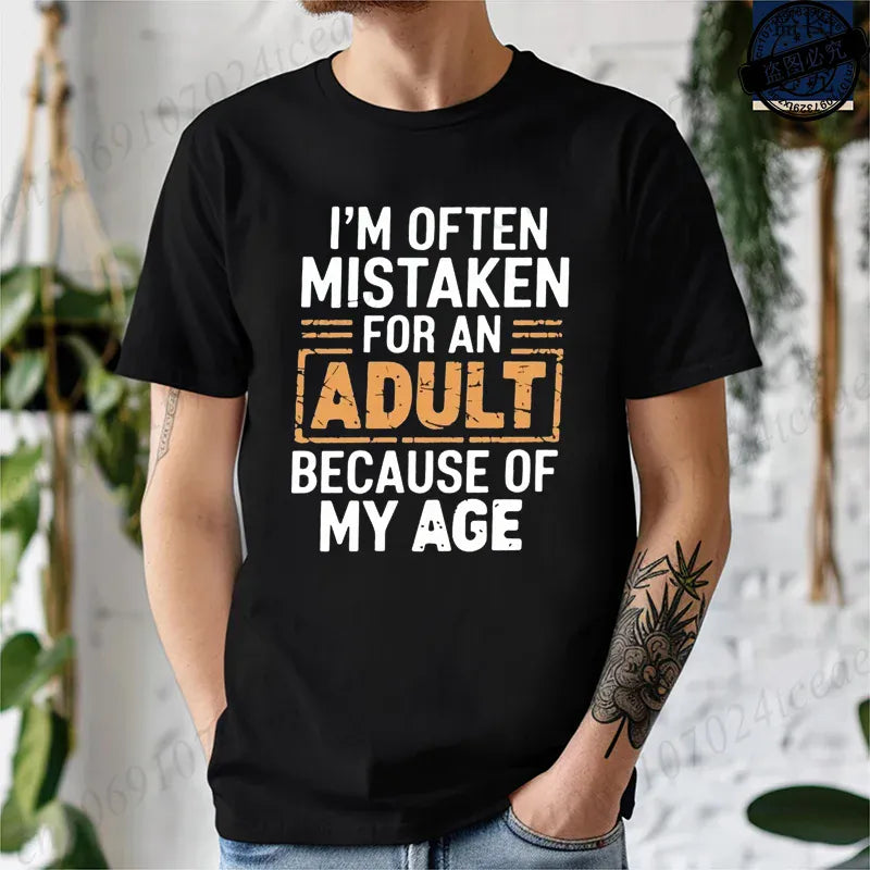 "I'm Often Mistaken for an Adult" Funny Humor Unisex T-Shirt Sarcastic Slogan Tee Gift | Wahooly "I'm Often Mistaken for an Adult" Funny Humor Unisex T-Shirt – Sarcastic Slogan Tee, Unique Gift Idea