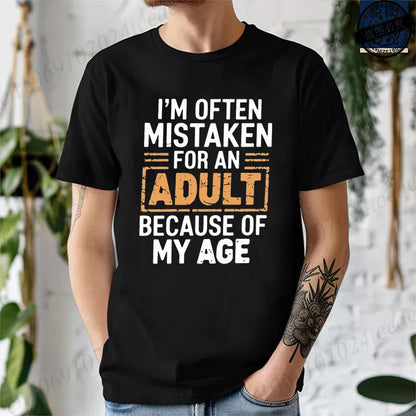 "I'm Often Mistaken for an Adult" Funny Humor Unisex T-Shirt Sarcastic Slogan Tee Gift | Wahooly "I'm Often Mistaken for an Adult" Funny Humor Unisex T-Shirt – Sarcastic Slogan Tee, Unique Gift Idea