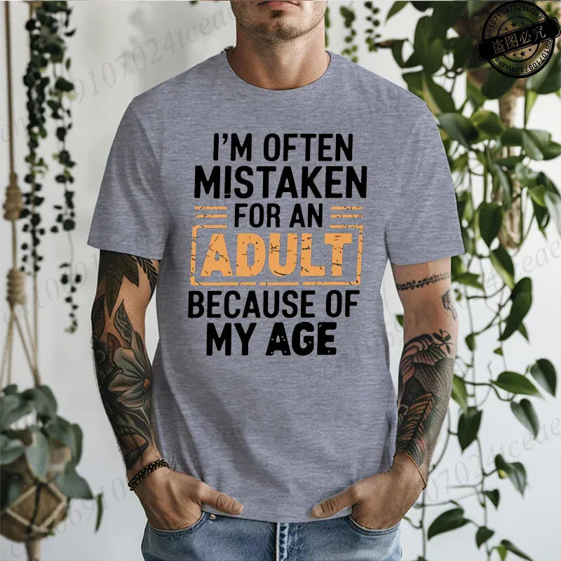 "I'm Often Mistaken for an Adult" Funny Humor Unisex T-Shirt Sarcastic Slogan Tee Gift | Wahooly "I'm Often Mistaken for an Adult" Funny Humor Unisex T-Shirt – Sarcastic Slogan Tee, Unique Gift Idea