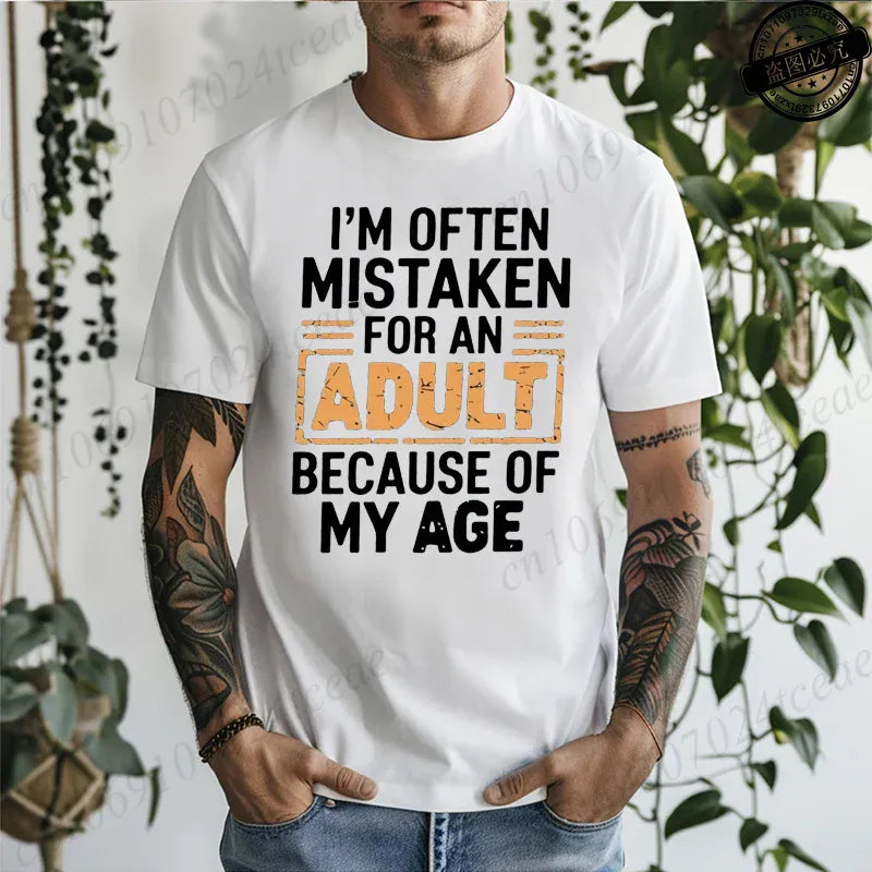 "I'm Often Mistaken for an Adult" Funny Humor Unisex T-Shirt Sarcastic Slogan Tee Gift | Wahooly "I'm Often Mistaken for an Adult" Funny Humor Unisex T-Shirt – Sarcastic Slogan Tee, Unique Gift Idea