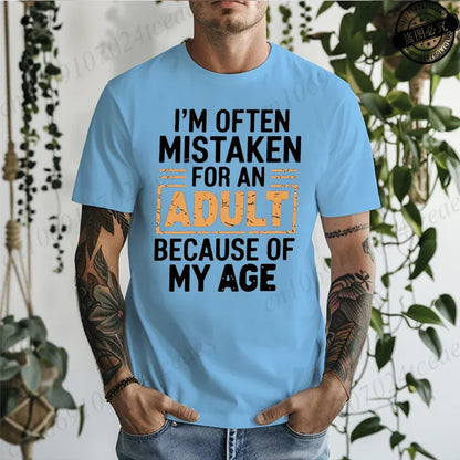 "I'm Often Mistaken for an Adult" Funny Humor Unisex T-Shirt Sarcastic Slogan Tee Gift | Wahooly "I'm Often Mistaken for an Adult" Funny Humor Unisex T-Shirt – Sarcastic Slogan Tee, Unique Gift Idea