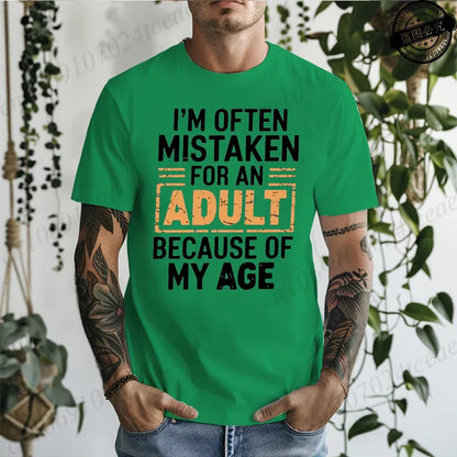 "I'm Often Mistaken for an Adult" Funny Humor Unisex T-Shirt Sarcastic Slogan Tee Gift | Wahooly "I'm Often Mistaken for an Adult" Funny Humor Unisex T-Shirt – Sarcastic Slogan Tee, Unique Gift Idea
