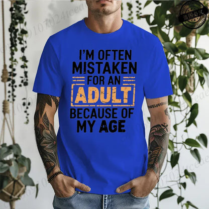 "I'm Often Mistaken for an Adult" Funny Humor Unisex T-Shirt Sarcastic Slogan Tee Gift | Wahooly "I'm Often Mistaken for an Adult" Funny Humor Unisex T-Shirt – Sarcastic Slogan Tee, Unique Gift Idea
