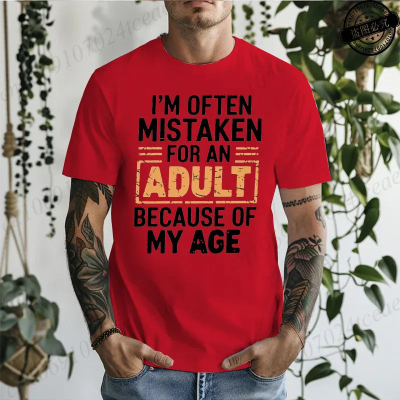 "I'm Often Mistaken for an Adult" Funny Humor Unisex T-Shirt Sarcastic Slogan Tee Gift | Wahooly "I'm Often Mistaken for an Adult" Funny Humor Unisex T-Shirt – Sarcastic Slogan Tee, Unique Gift Idea