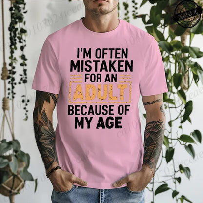 "I'm Often Mistaken for an Adult" Funny Humor Unisex T-Shirt Sarcastic Slogan Tee Gift | Wahooly "I'm Often Mistaken for an Adult" Funny Humor Unisex T-Shirt – Sarcastic Slogan Tee, Unique Gift Idea