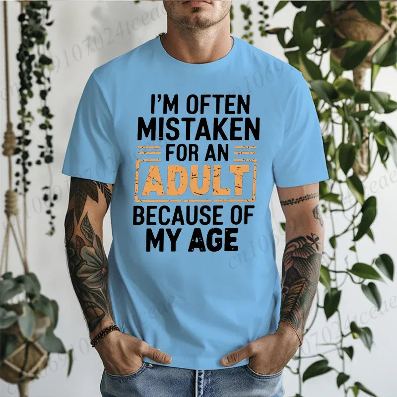 "I'm Often Mistaken for an Adult" Funny Humor Unisex T-Shirt Sarcastic Slogan Tee Gift | Wahooly "I'm Often Mistaken for an Adult" Funny Humor Unisex T-Shirt – Sarcastic Slogan Tee, Unique Gift Idea