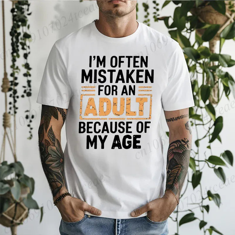 "I'm Often Mistaken for an Adult" Funny Humor Unisex T-Shirt Sarcastic Slogan Tee Gift | Wahooly "I'm Often Mistaken for an Adult" Funny Humor Unisex T-Shirt – Sarcastic Slogan Tee, Unique Gift Idea