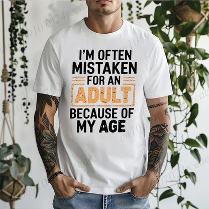 "I'm Often Mistaken for an Adult" Funny Humor Unisex T-Shirt Sarcastic Slogan Tee Gift | Wahooly "I'm Often Mistaken for an Adult" Funny Humor Unisex T-Shirt – Sarcastic Slogan Tee, Unique Gift Idea