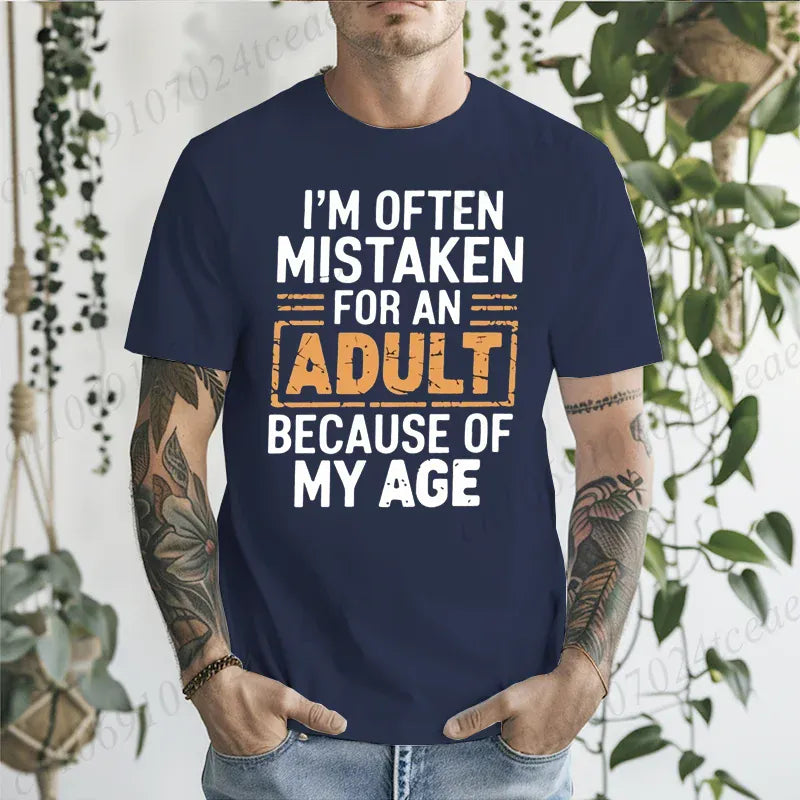 "I'm Often Mistaken for an Adult" Funny Humor Unisex T-Shirt Sarcastic Slogan Tee Gift | Wahooly "I'm Often Mistaken for an Adult" Funny Humor Unisex T-Shirt – Sarcastic Slogan Tee, Unique Gift Idea