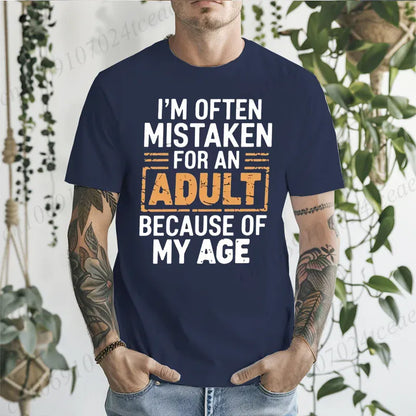 "I'm Often Mistaken for an Adult" Funny Humor Unisex T-Shirt Sarcastic Slogan Tee Gift | Wahooly "I'm Often Mistaken for an Adult" Funny Humor Unisex T-Shirt – Sarcastic Slogan Tee, Unique Gift Idea